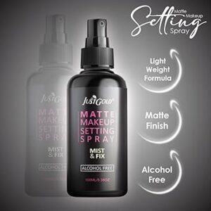 JustGold Matte Makeup Setting Spray Mist and Fix Alcohol Free 100ml - 9366